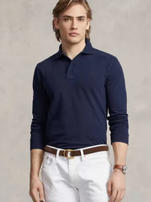 Polo Republica Men's Long Sleeve Pique Polo Shirt