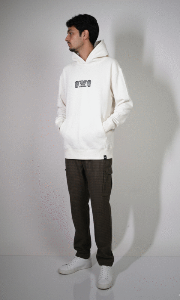 Classic White Oversized Hoodie – Soft & Cozy